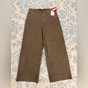 SPANX Gray twill cropped wide leg  Pants